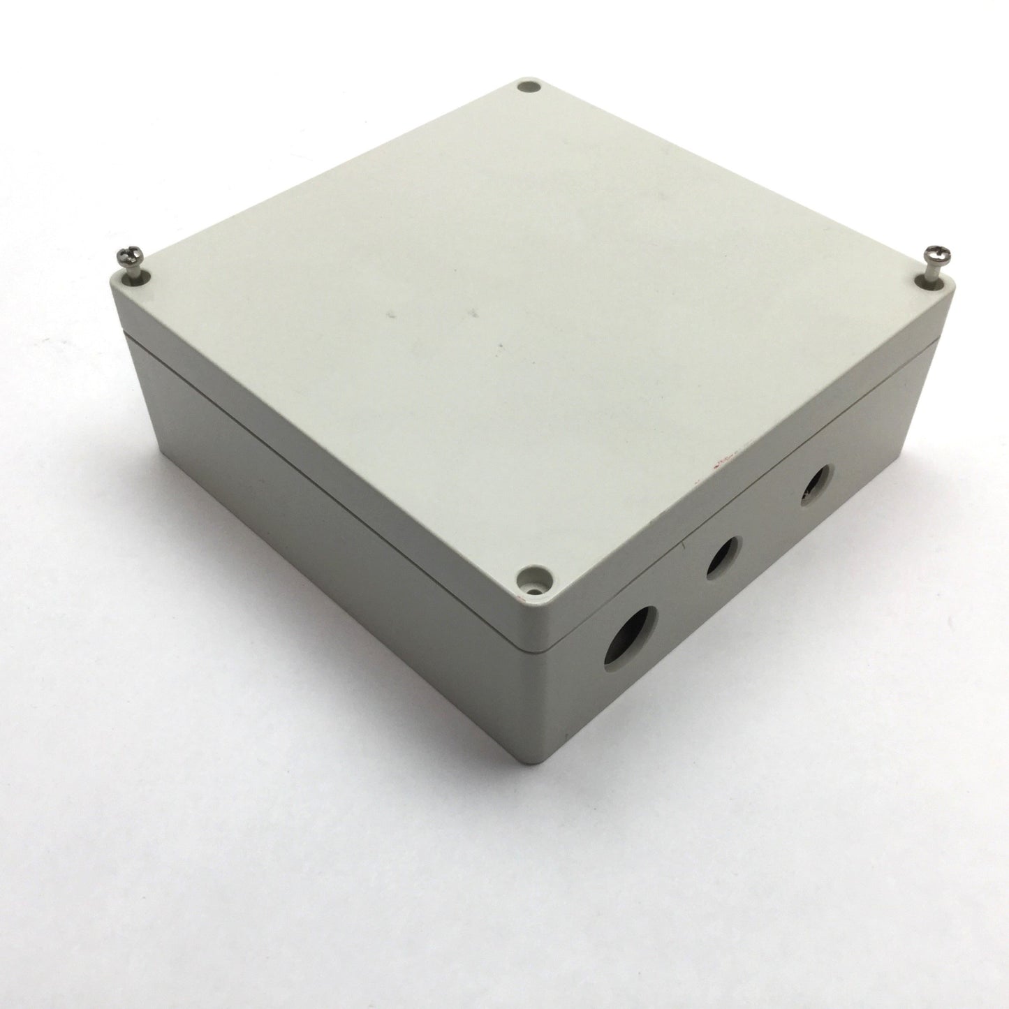 Used Hammond 1554RGY Electrical Enclosure, 160mm x 160mm x 61mm, ABS Plastic, *Holes*