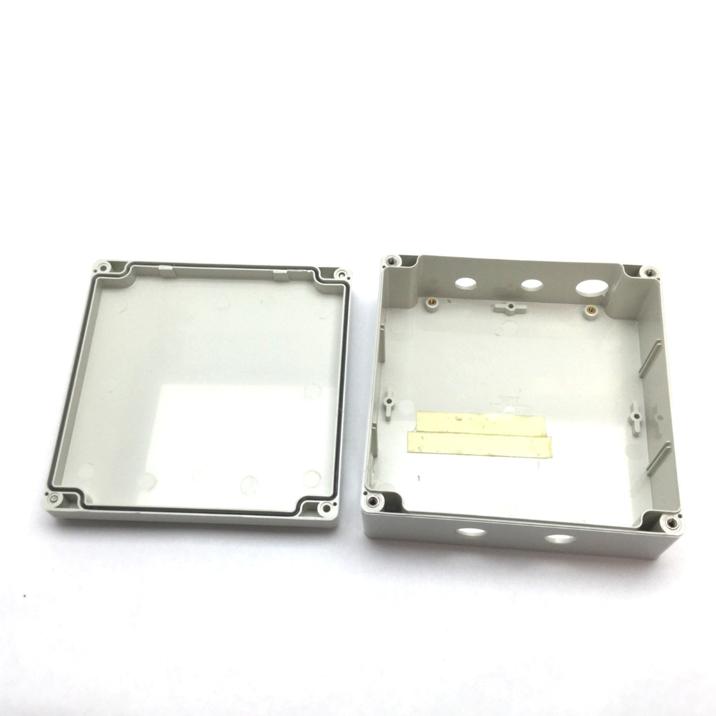 Used Hammond 1554RGY Electrical Enclosure, 160mm x 160mm x 61mm, ABS Plastic, *Holes*