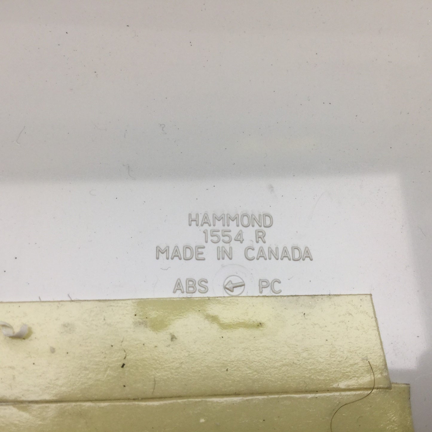 Used Hammond 1554RGY Electrical Enclosure, 160mm x 160mm x 61mm, ABS Plastic, *Holes*