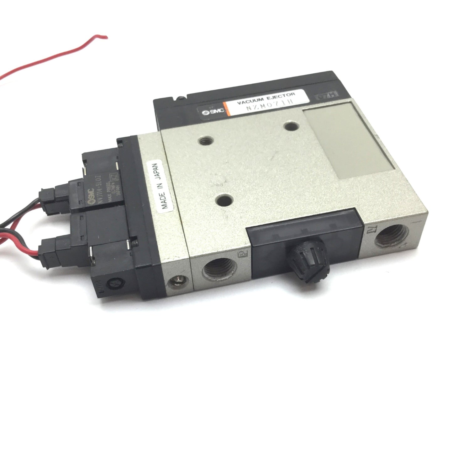 Used SMC NZM071H Vacuum Ejector, Rating: -630mmHg, Supply: 5 Bar, 24VDC, 1/8" NPT