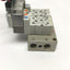 Used SMC SYJ3140-5MOZ (x4) 5-Port Base Mounted Solenoid Valves on Manifold 24VDC Coil