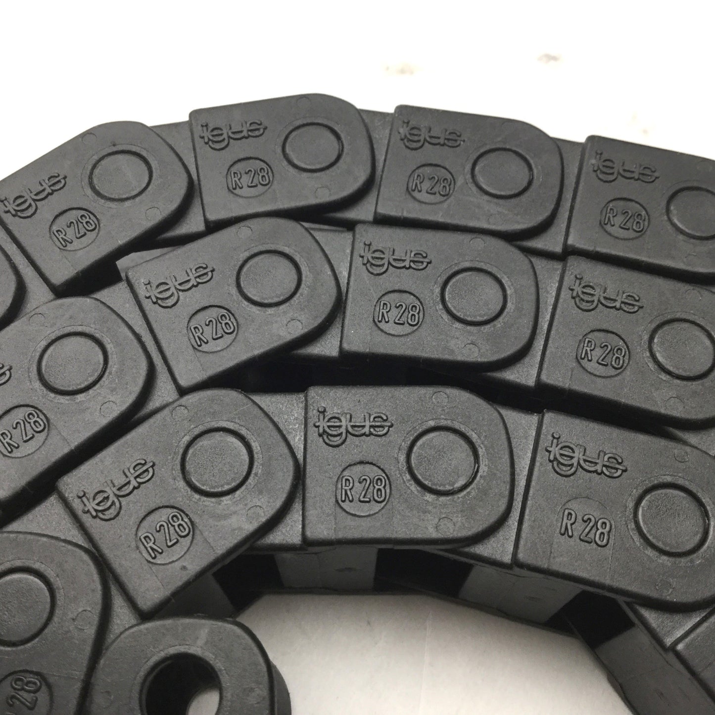 Used Igus R28 Energy Chain, 48 Links Long, 7/8" Wide, 7/16" Height, 38" Length