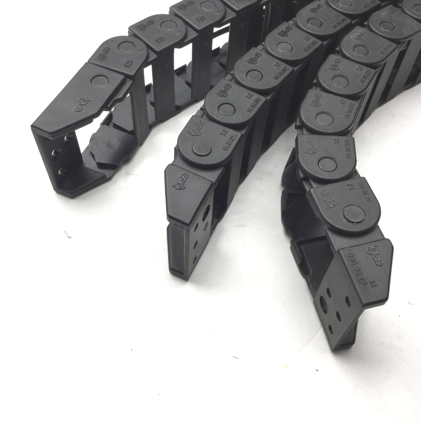 Used Lot of 3 Miscellanious Igus Energy Chains, 18" (L) x 1.5" (W) x .75" (H)