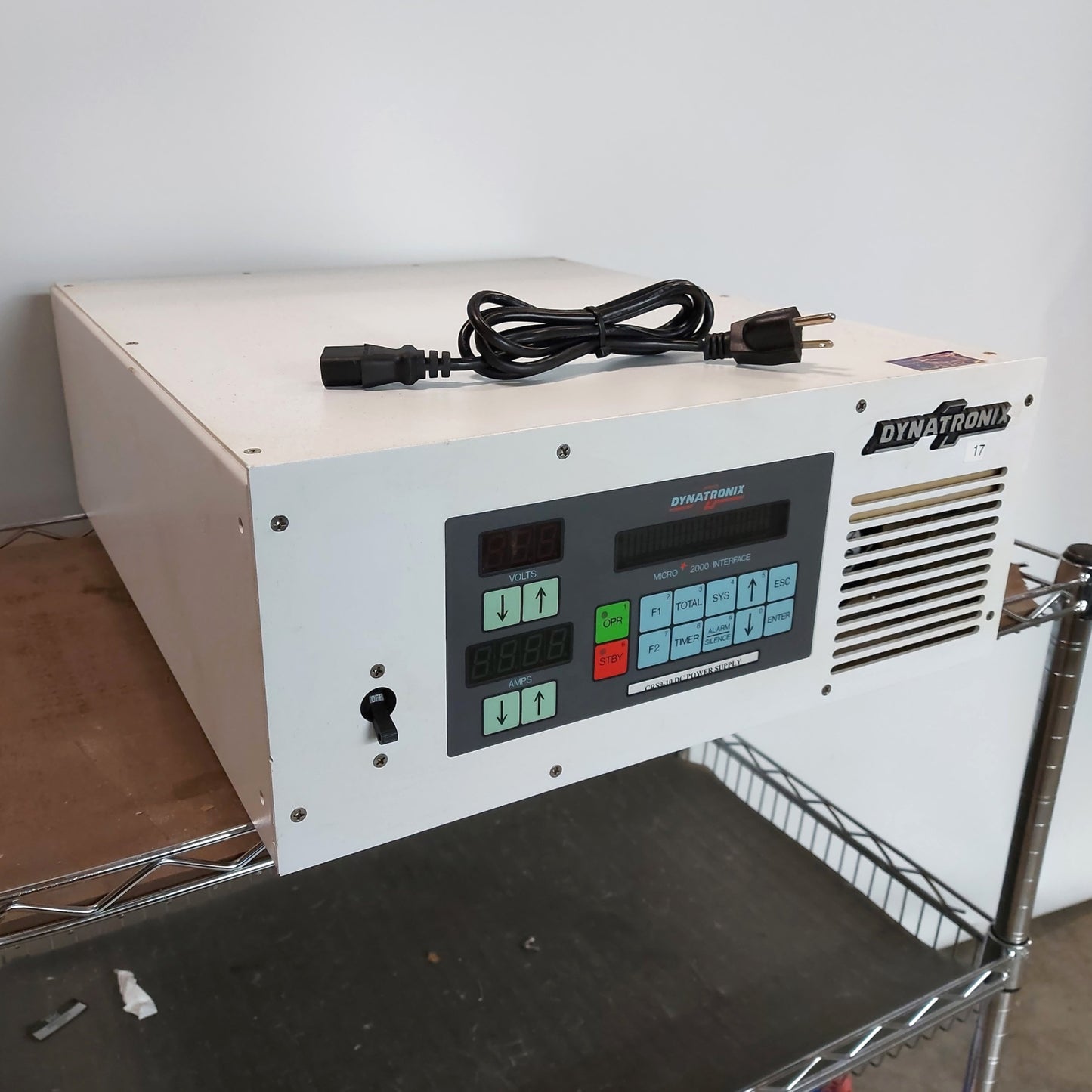 Used Dynatronix CRS9-10 DC Power Supply 0-9V 0-10A, 120VAC w/RTC, ATC, Microstar, ANL