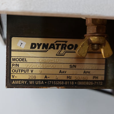 Used Dynatronix CRS9-10 DC Power Supply Output: 0-9V 0-10A Input: 1PH 208VAC 50/60Hz