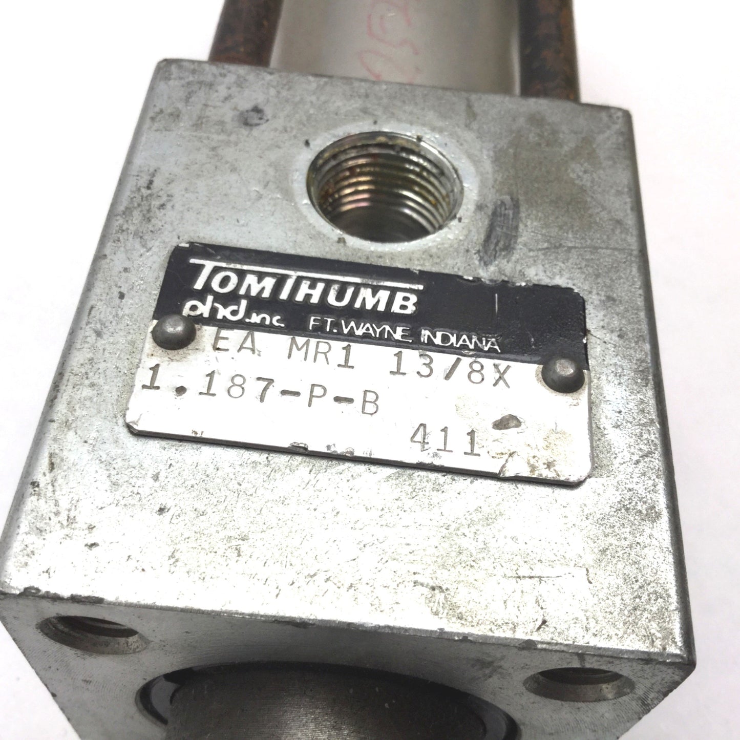 Used PHD Tom Thumb EA MR1 13/8X1.187-P-B Pneumatic Cylinder, Bore 1.5", Stroke 1.187"