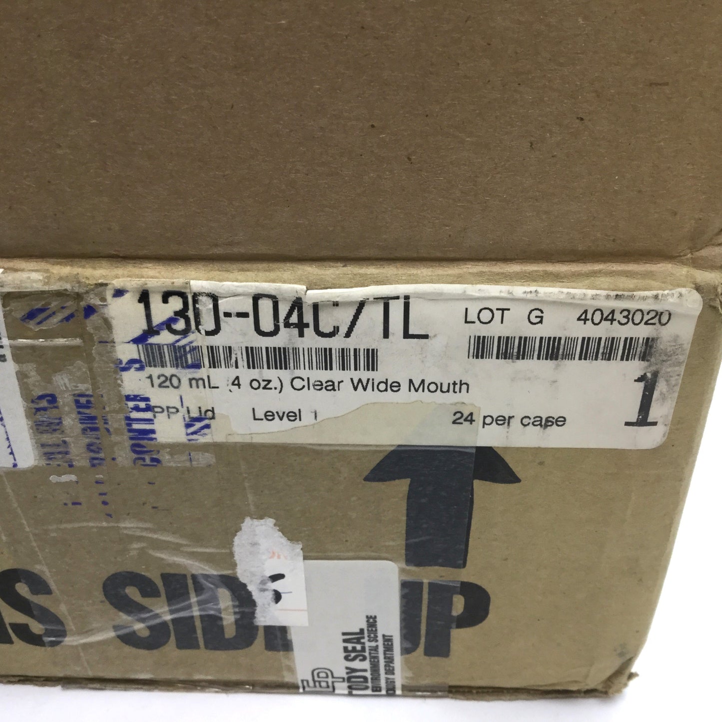 New – Open box Eagle Picher 130-04C/TL Clear Wide Mouth Tall Glass Jar, Case of 24, 120mL 4oz