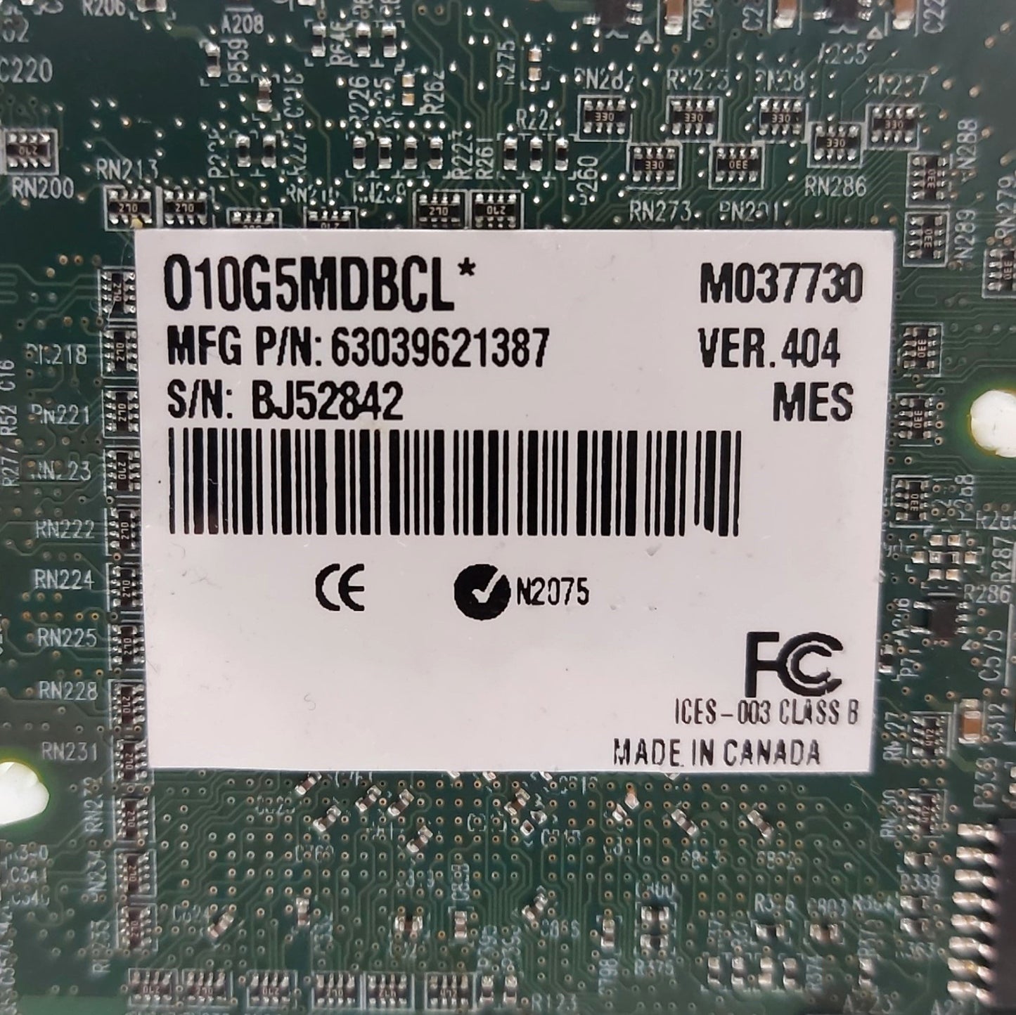 Used Matrox O10G5MDBCL Odyssey XCL Frame Grabber Card PCI-X, 1GHz, 512MB DDR, 2x CL