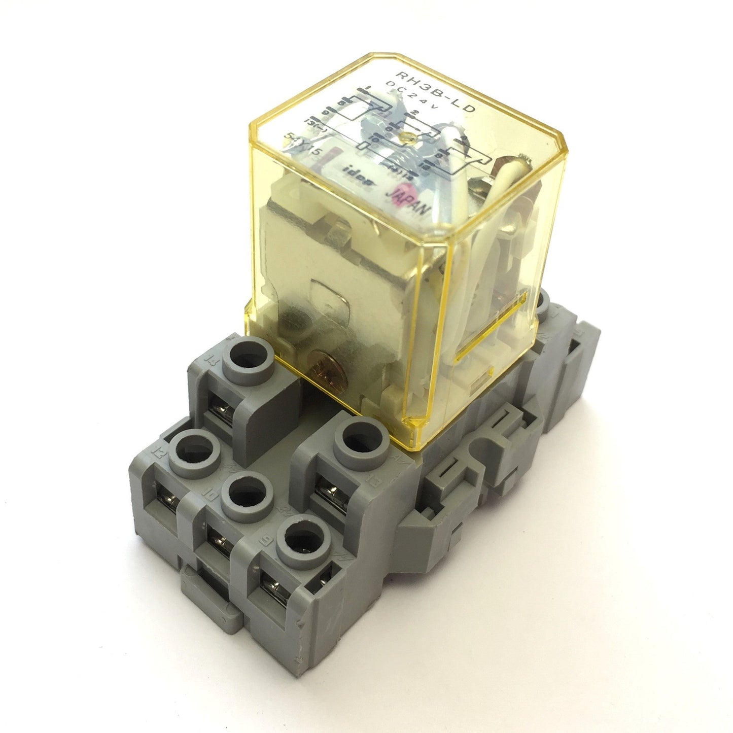 Used Lot of 5 Idec RH3B-LD Ice Cube Relays w/ SH3B-05C Socket, 10 Amp, 24VDC Coil