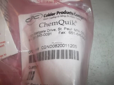 New CPC Colder CQND0820011205 ChemQuik High Purity Quick Disconnect Coupling PTFE