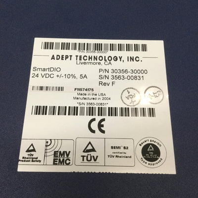 Used Adept 30356-30000 Rev F SmartDIO Expansion I/O Module IEEE 1394 Digital 24VDC