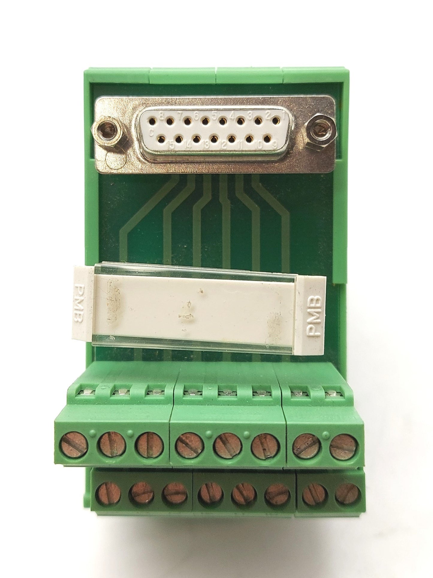 Used Phoenix Contact FLKMS-D15 Breakout Board, 15-Pin D-Sub Female to Screw Terminals