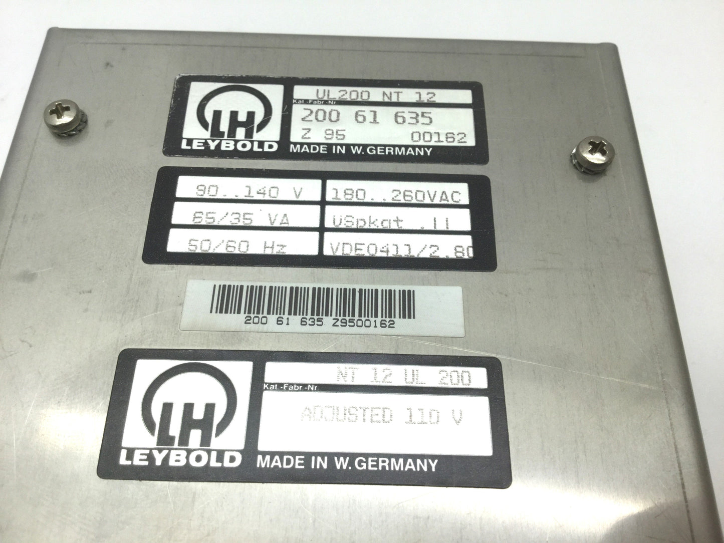 Used Leybold NT-12 UL 200 Turbomolecular Frequency Converter Pump Controller 110VAC