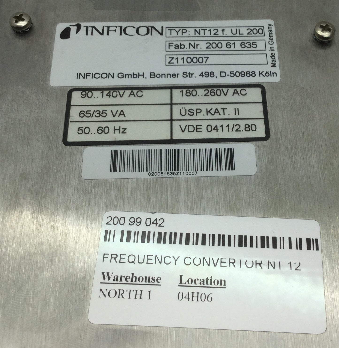 Used Leybold NT-12 UL 200 Turbomolecular Frequency Converter Pump Controller 90-140V