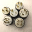 Used Lot of 6 Miscellaneous 20A Male Connector Plugs, 125V, 150V, 480V,