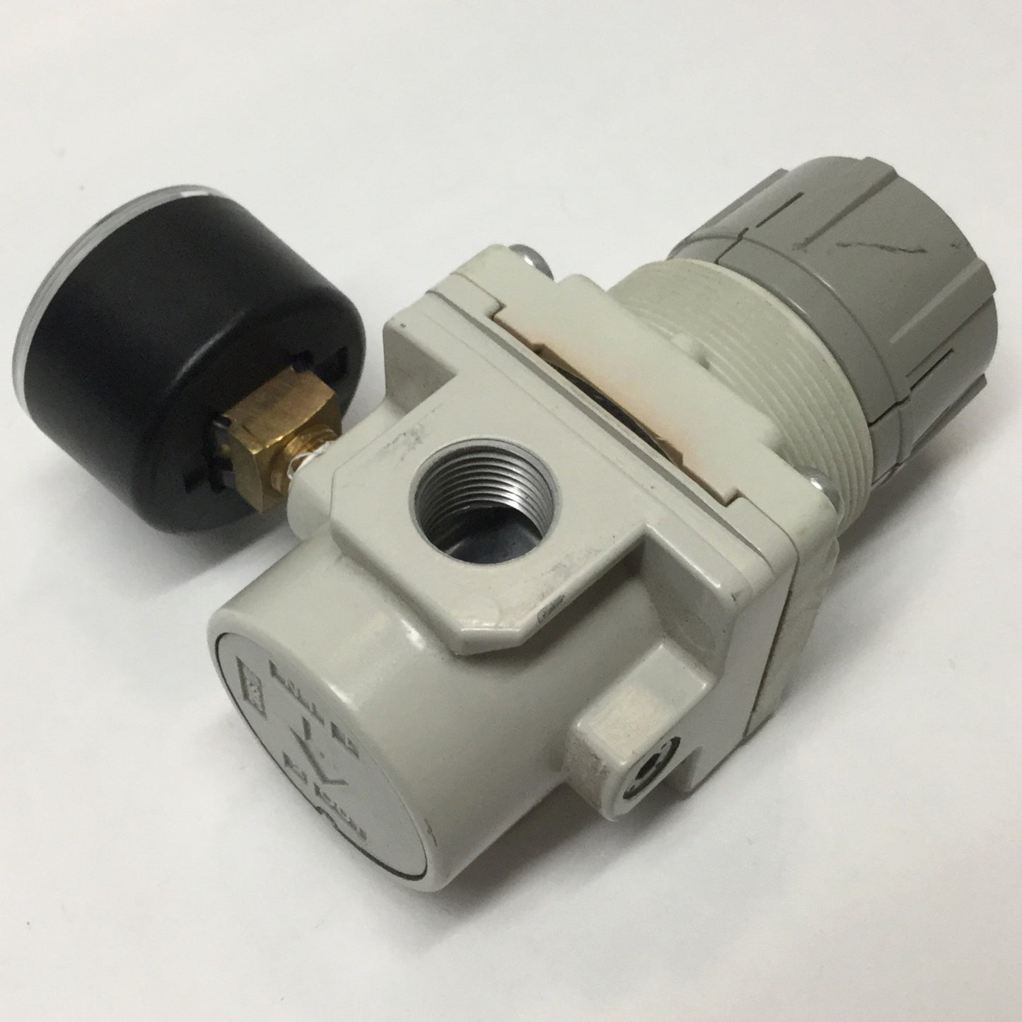 Used SMC AR30-N03-Z-A Modular Air Pressure Regulator 7-100psi, 3/8" NPT Ports w/Gauge