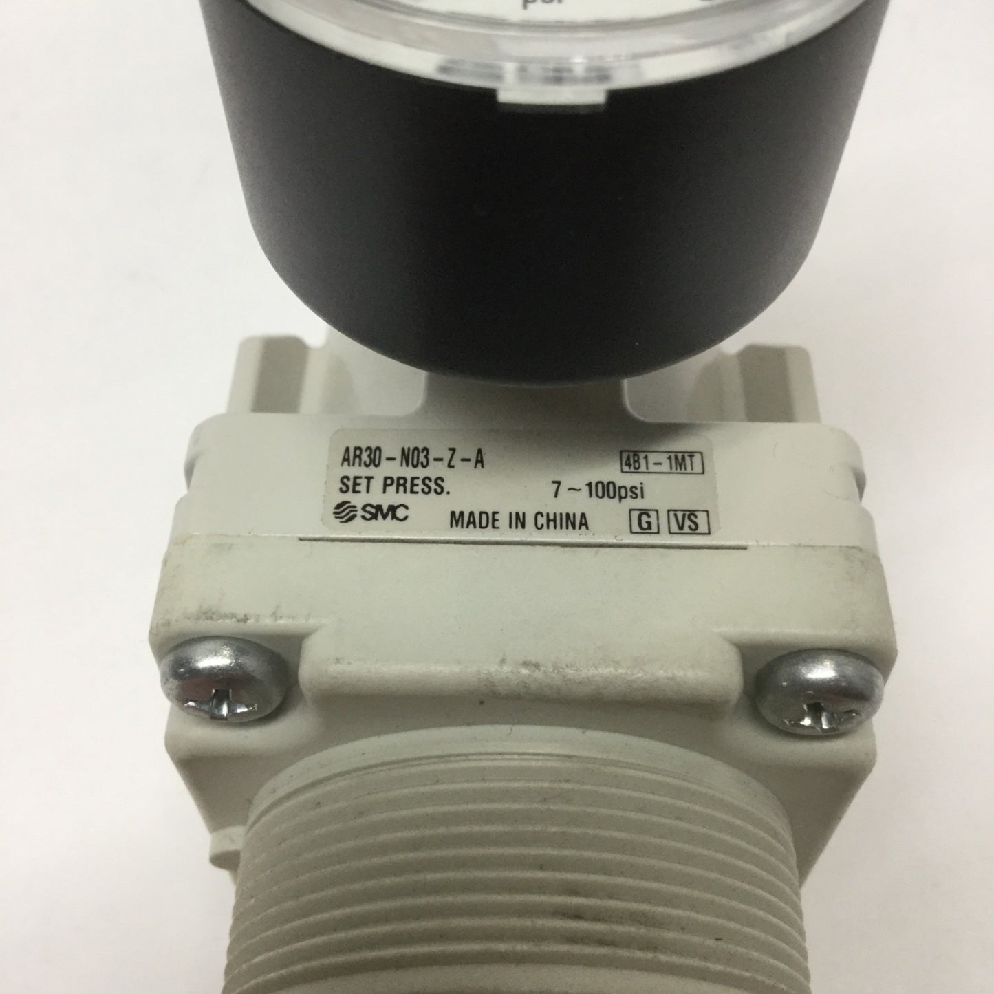 Used SMC AR30-N03-Z-A Modular Air Pressure Regulator 7-100psi, 3/8" NPT Ports w/Gauge