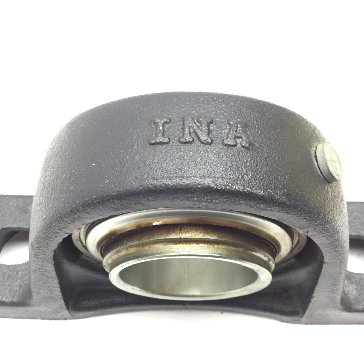 Used INA GE50KRRB Bearing With ASE10 2-Bolt Pillow Block, ID 50mm, Base 56mm x 202mm
