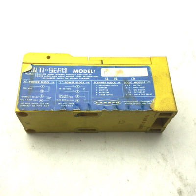 Used Banner F Fiber Optic Maxi-Beam Scanner Block, PBAT Power Block