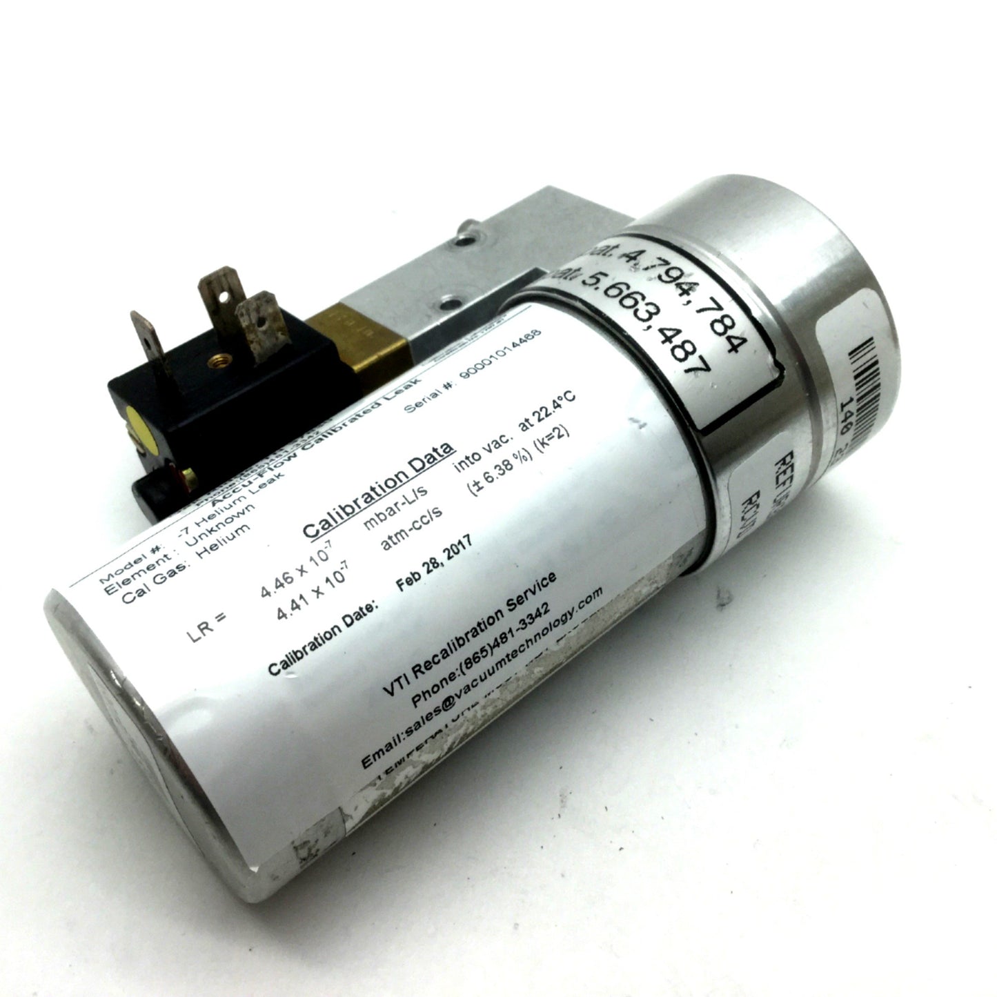 Used Leybold Inficon LN 200 Helium Leak Detection Calibration Valve US Pat 4,794,784
