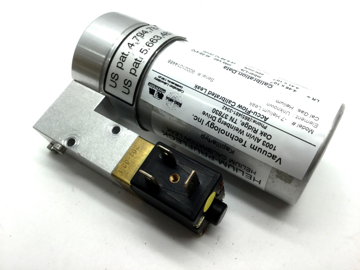 Used Leybold Inficon LN 200 Helium Leak Detection Calibration Valve US Pat 4,794,784