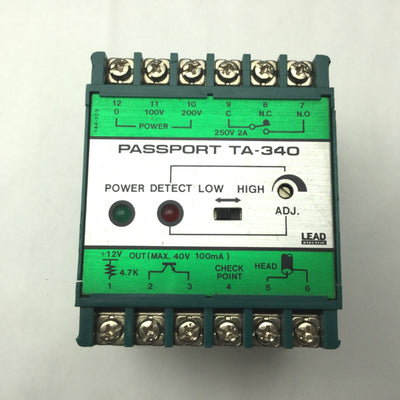 Used Lead Electronics Passport TA-340 Amplifier Unit, SPDT 250VAC, 2A Relay Contact