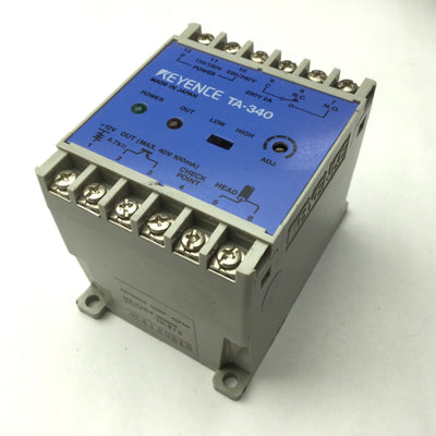 Used Keyence TA-340 Amplifier Unit SPDT 250VAC 2A Relay Contact Solid-State NPN 100mA