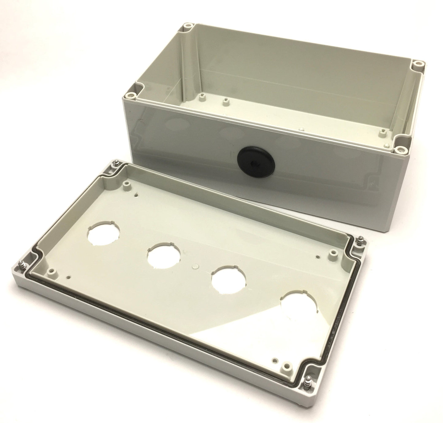 Used Hoffman Q4PBPCDM Pushbutton Enclosure 4-Hole 22.5mm, 200mm x 120mm x 87mm *Holes