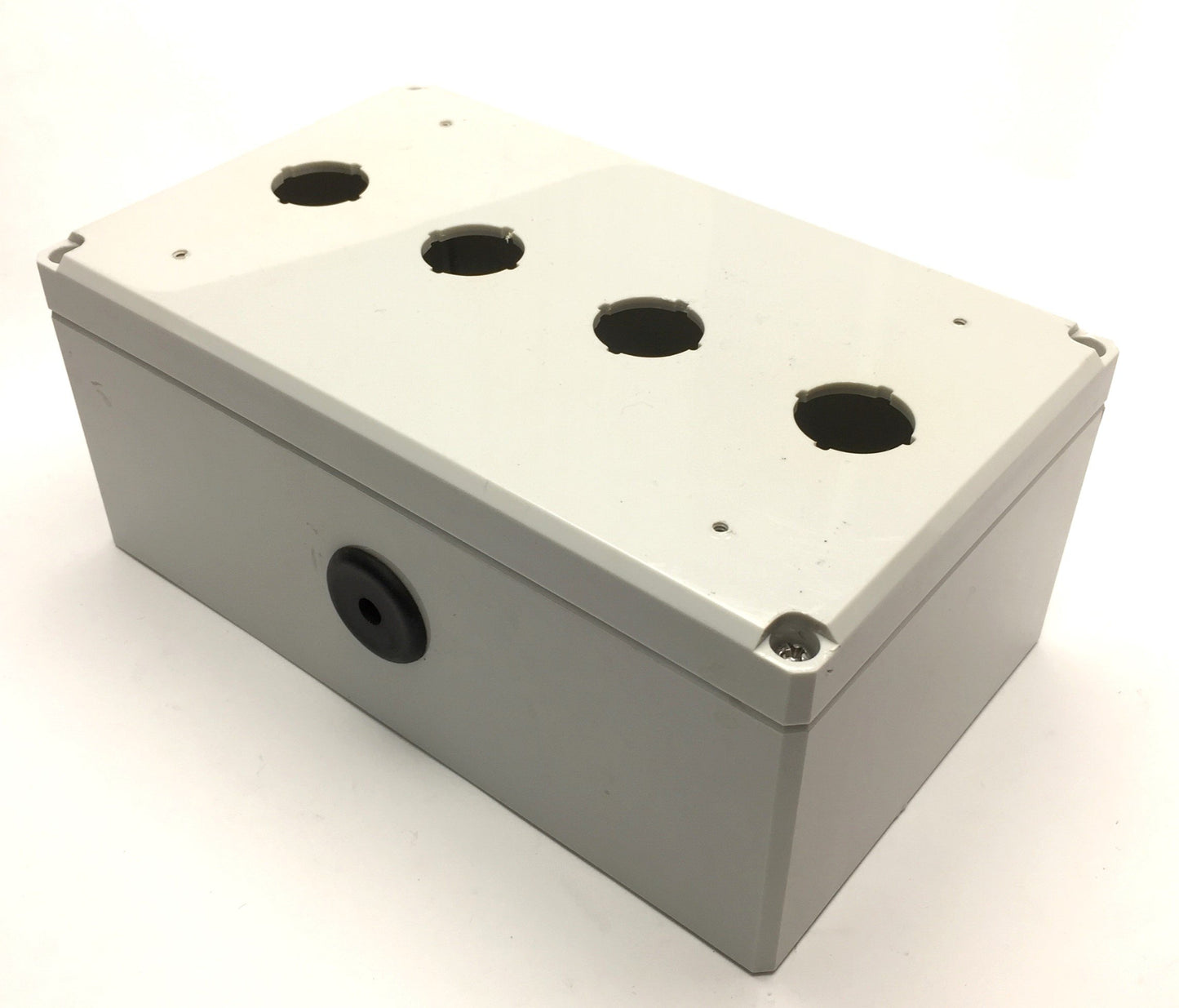 Used Hoffman Q4PBPCDM Pushbutton Enclosure 4-Hole 22.5mm, 200mm x 120mm x 87mm *Holes