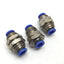 Used Lot of 3 SPC Through-Wall Straight Connector, 3/8" Push Connect Tube Fitting