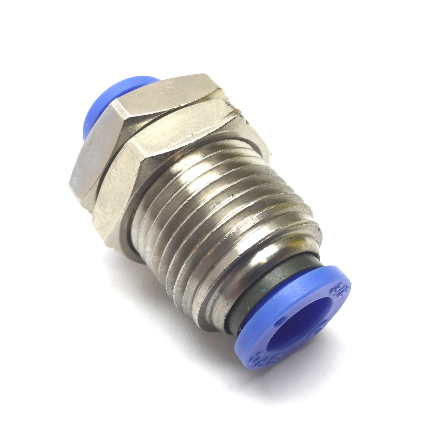 Used Lot of 3 SPC Through-Wall Straight Connector, 3/8" Push Connect Tube Fitting