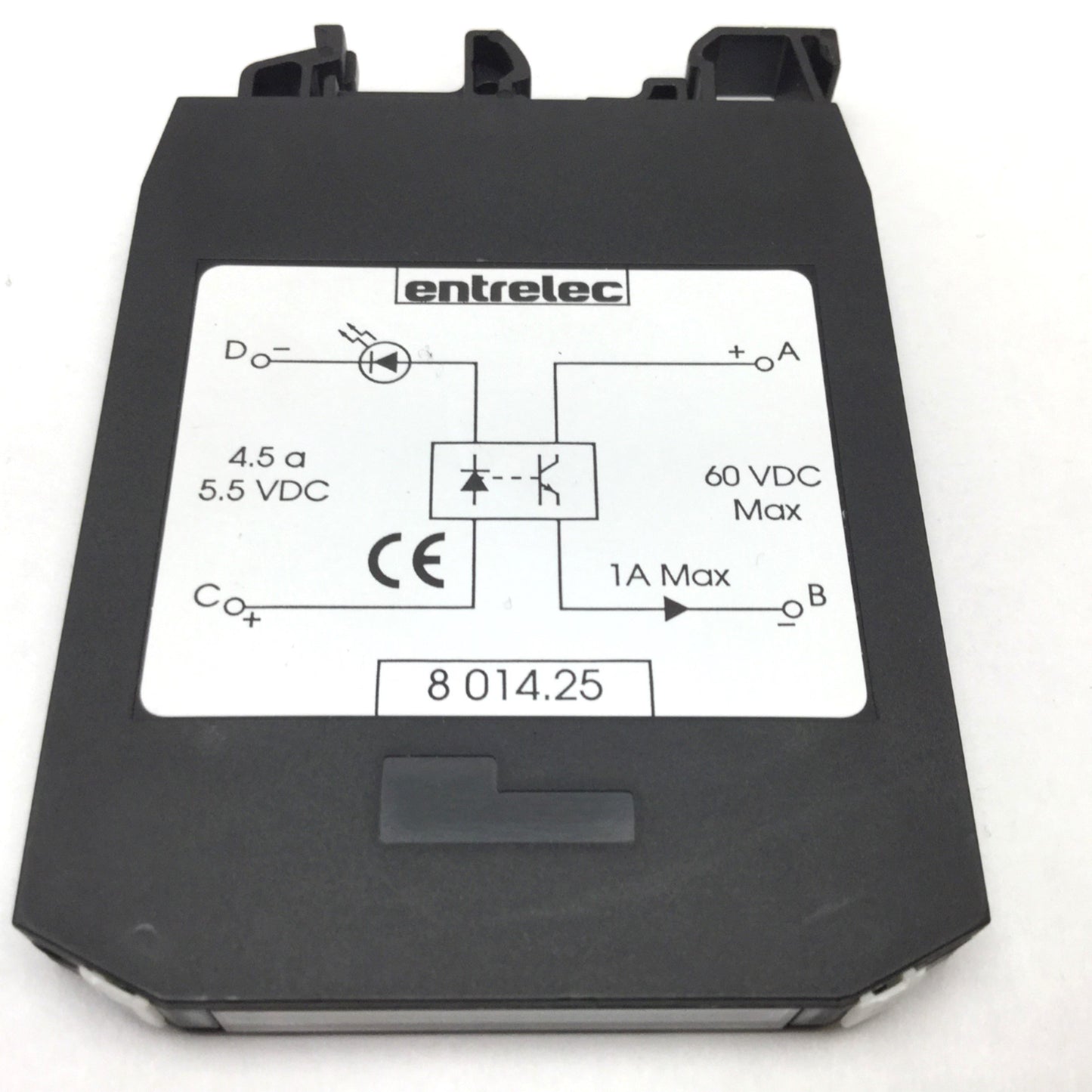Used Lot of 2 Entrelec 8014.25 Optocoupler Module, In: 5.5VDC 4.5A, Out: 60VDC 1A