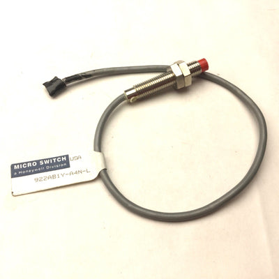 Used Honeywell 922AA1Y-A4N-L Proximity Sensor Switch, Barrel: M8 x 1.0, 3-Wire, 1.4mm