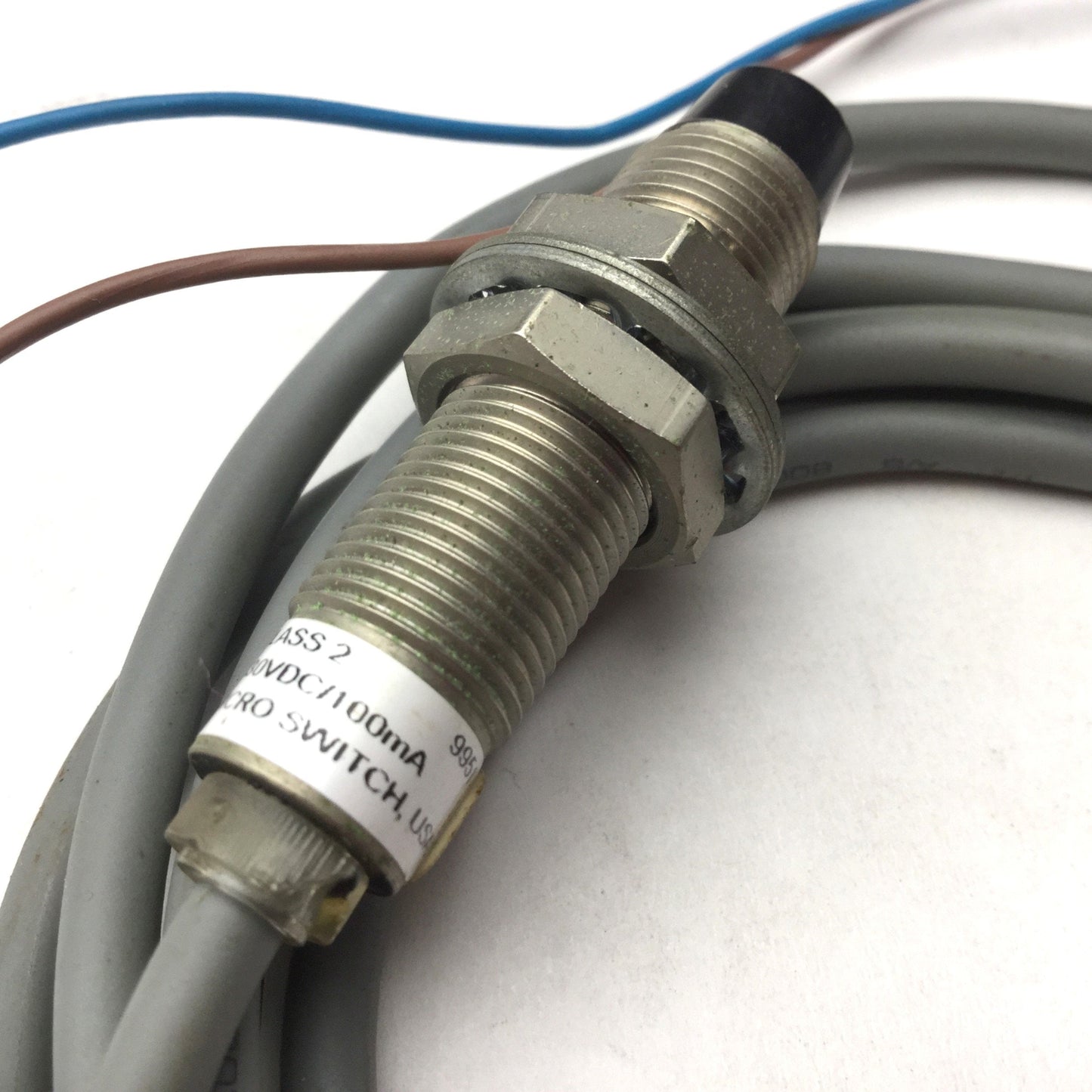 Used Honeywell 996AB12BT-B2 Inductive Proximity Sensor, 9-30VDC, 12mm Diameter, N.C.