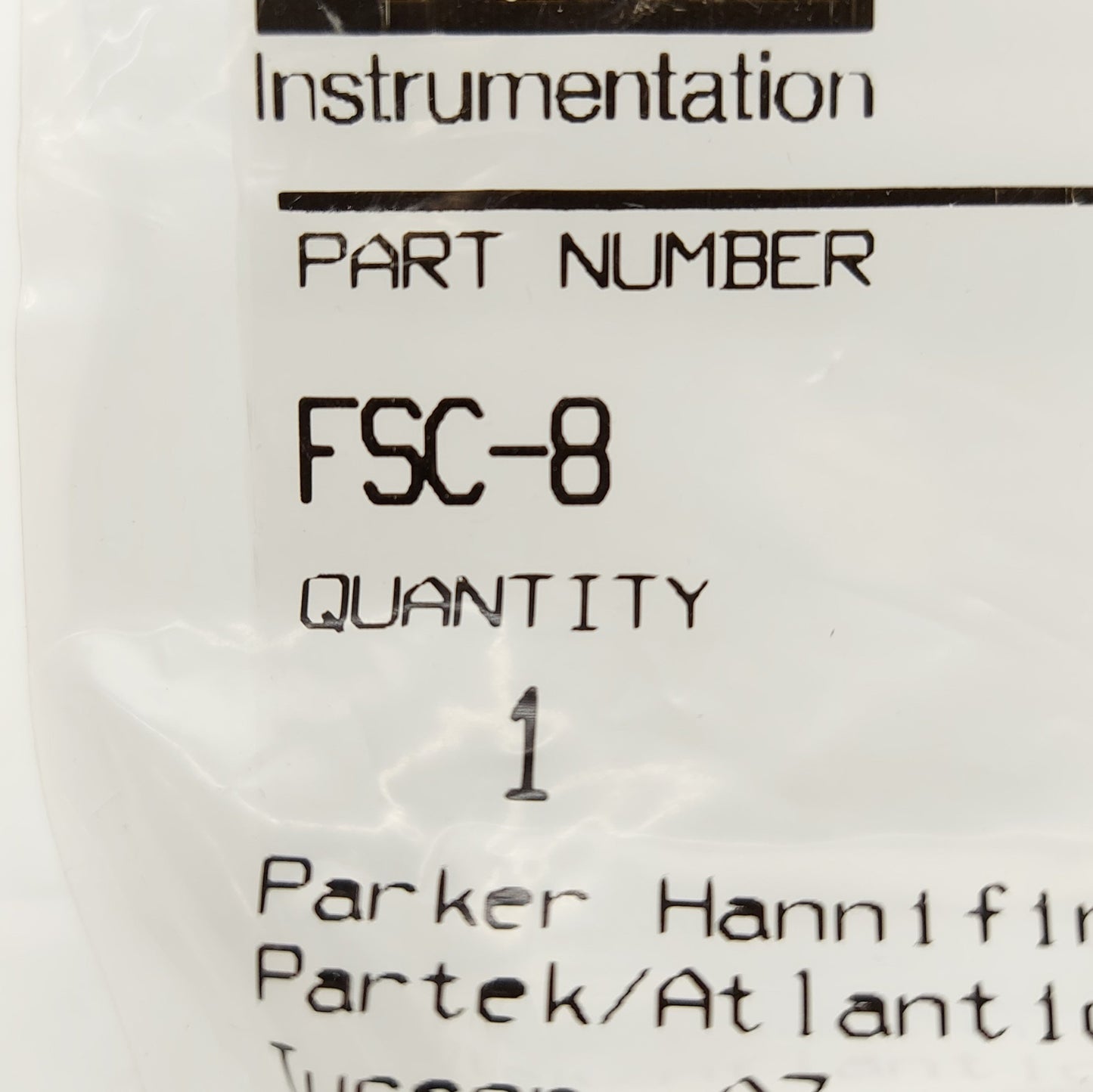 New Parker FSC-8 Parflare Straight Tube Connector, 1/2" to 1/2" Tube, PFA