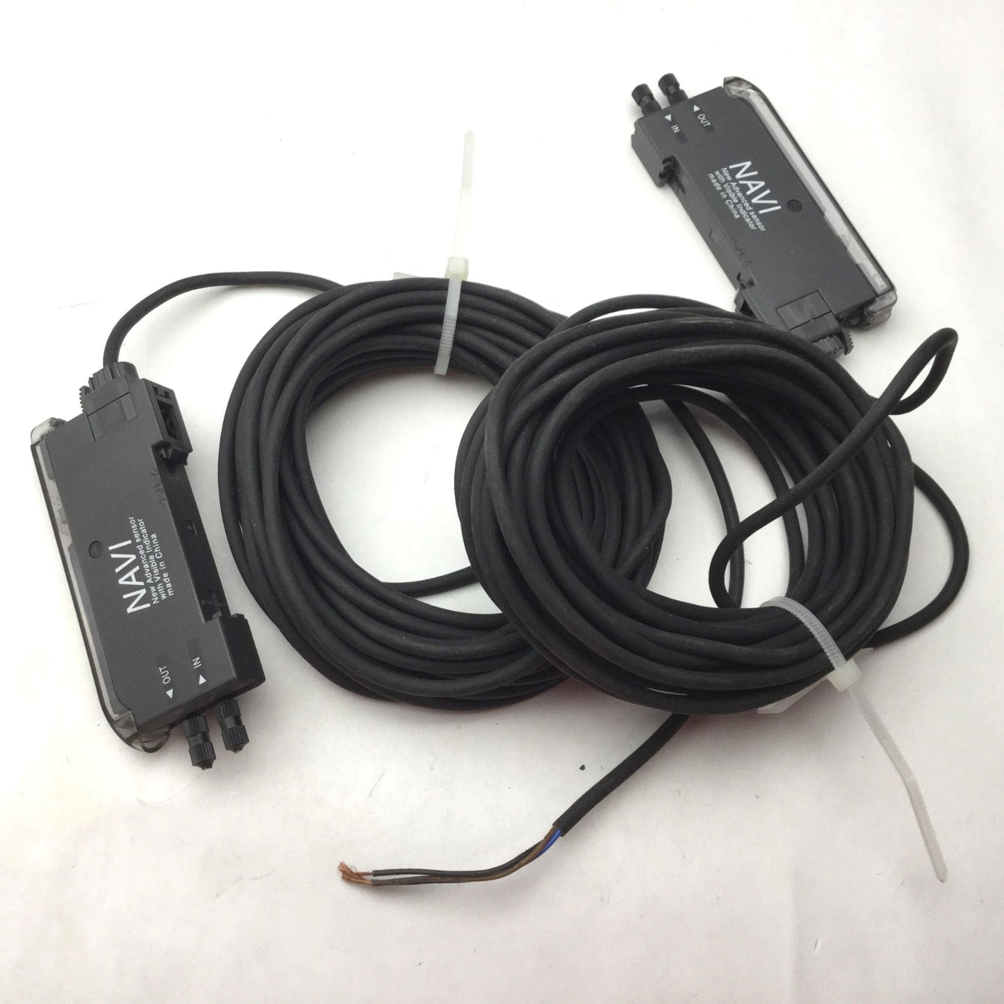 Used Lot of 2 SunX NAVI FX-301 Fiber Sensor Amplifier, NPN 3-Wire Output, 12-24VDC
