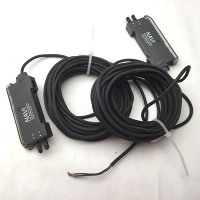 Used Lot of 2 SunX NAVI FX-301 Fiber Sensor Amplifier, NPN 3-Wire Output, 12-24VDC
