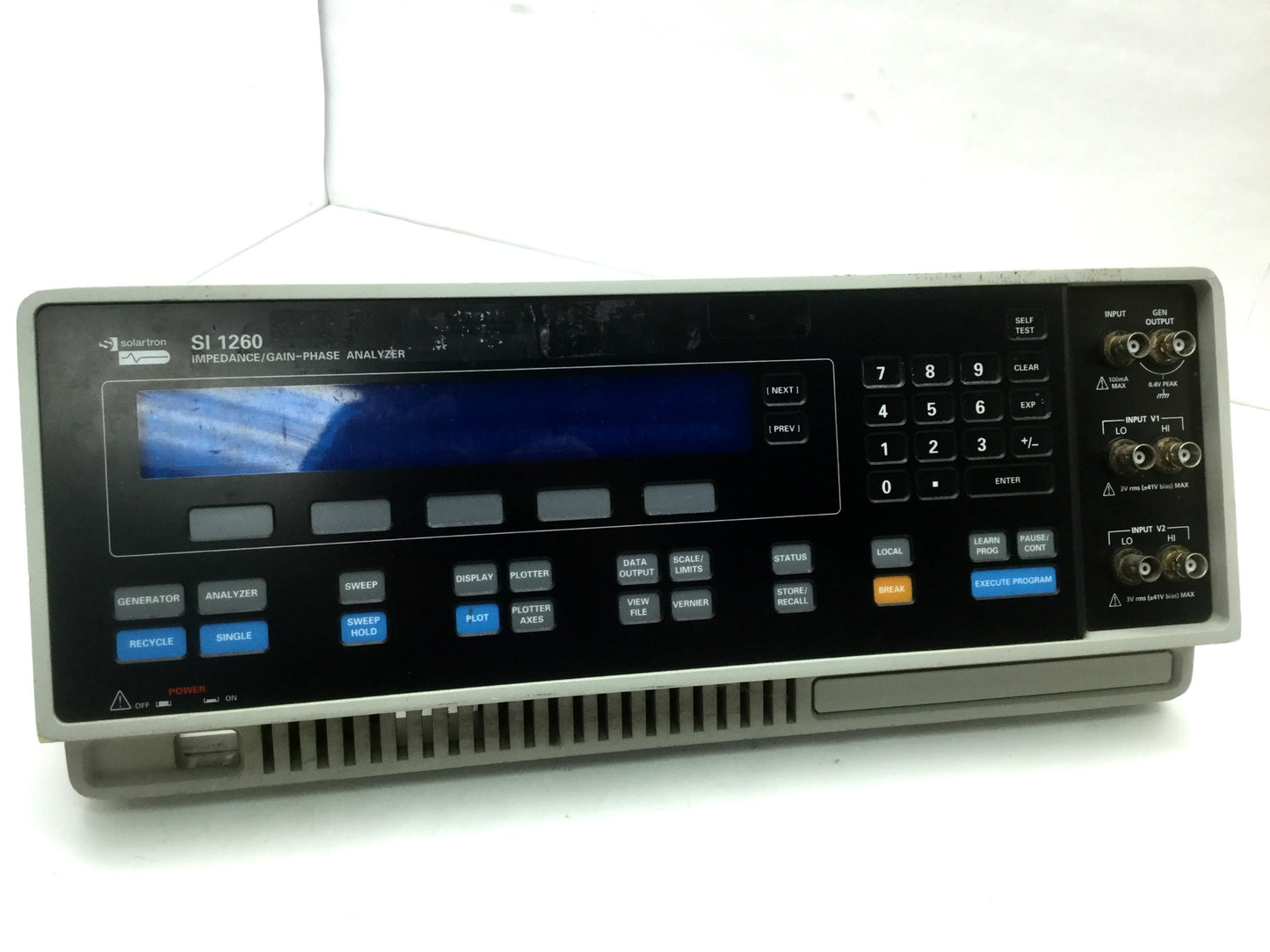 Used Solartron Metrology SI 1260 Impedance Gain/Phase Analyzer Interface Panel