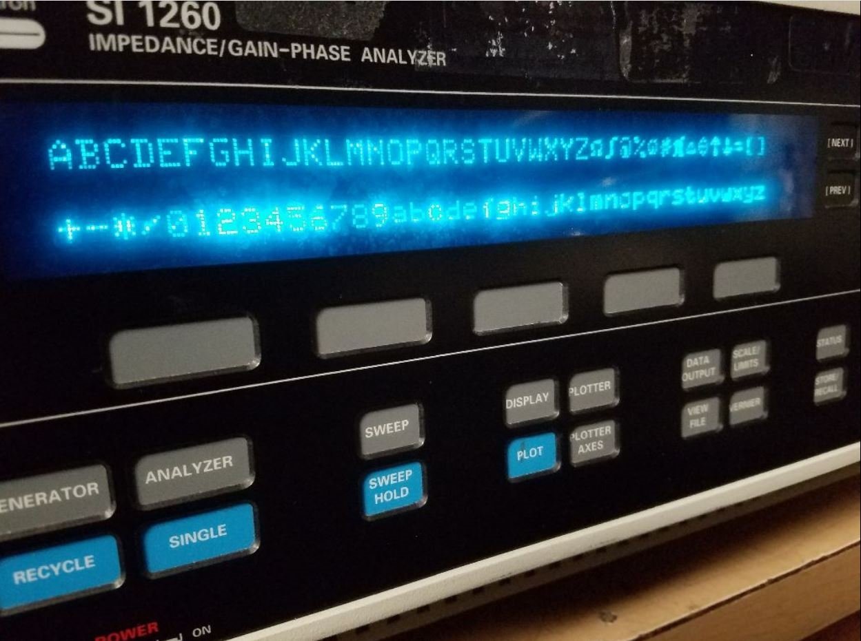 Used Solartron Metrology SI 1260 Impedance Gain/Phase Analyzer Interface Panel