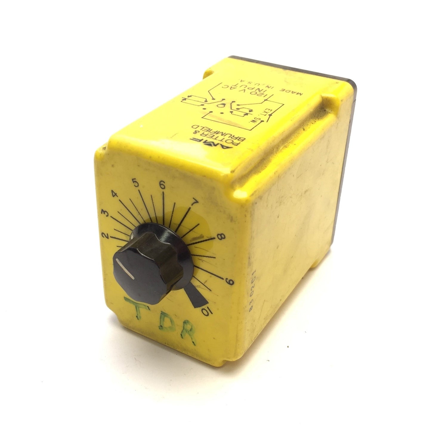 Used Potter & Brumfield CGB-38-78010M Time Delay Relay Adjustable 1 to 10 Min, 120VAC
