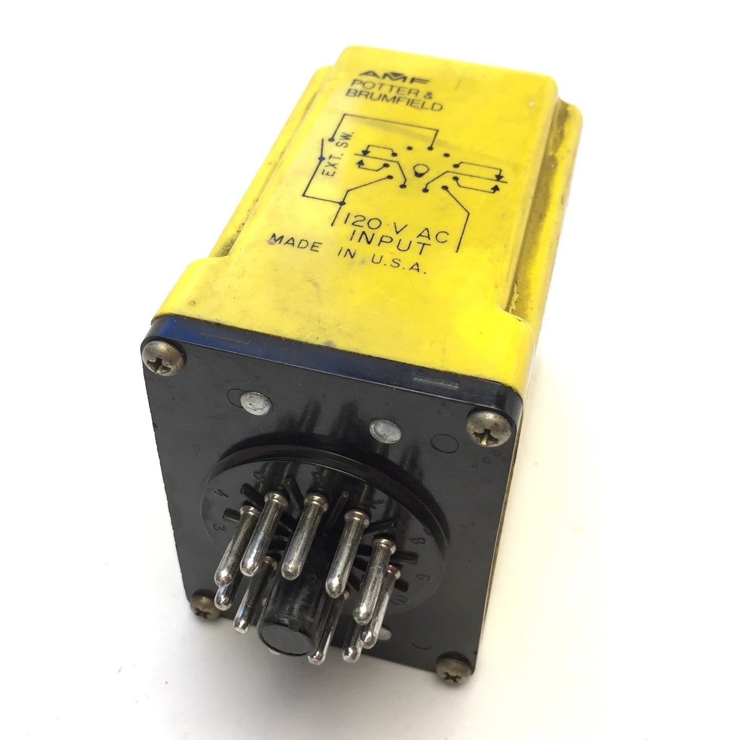 Used Potter & Brumfield CGB-38-78010M Time Delay Relay Adjustable 1 to 10 Min, 120VAC
