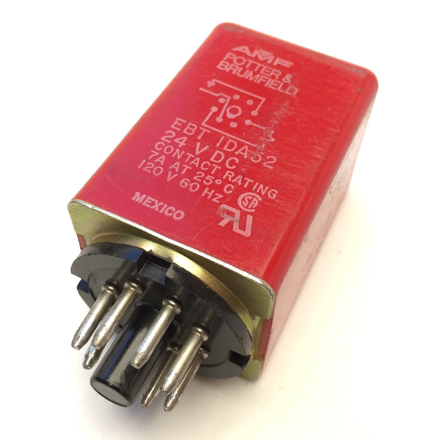Used Potter & Brumfield EBT IDA52 Relay, Contact Rating: 24VDC, 7A 120V 60Hz, 8-Pin