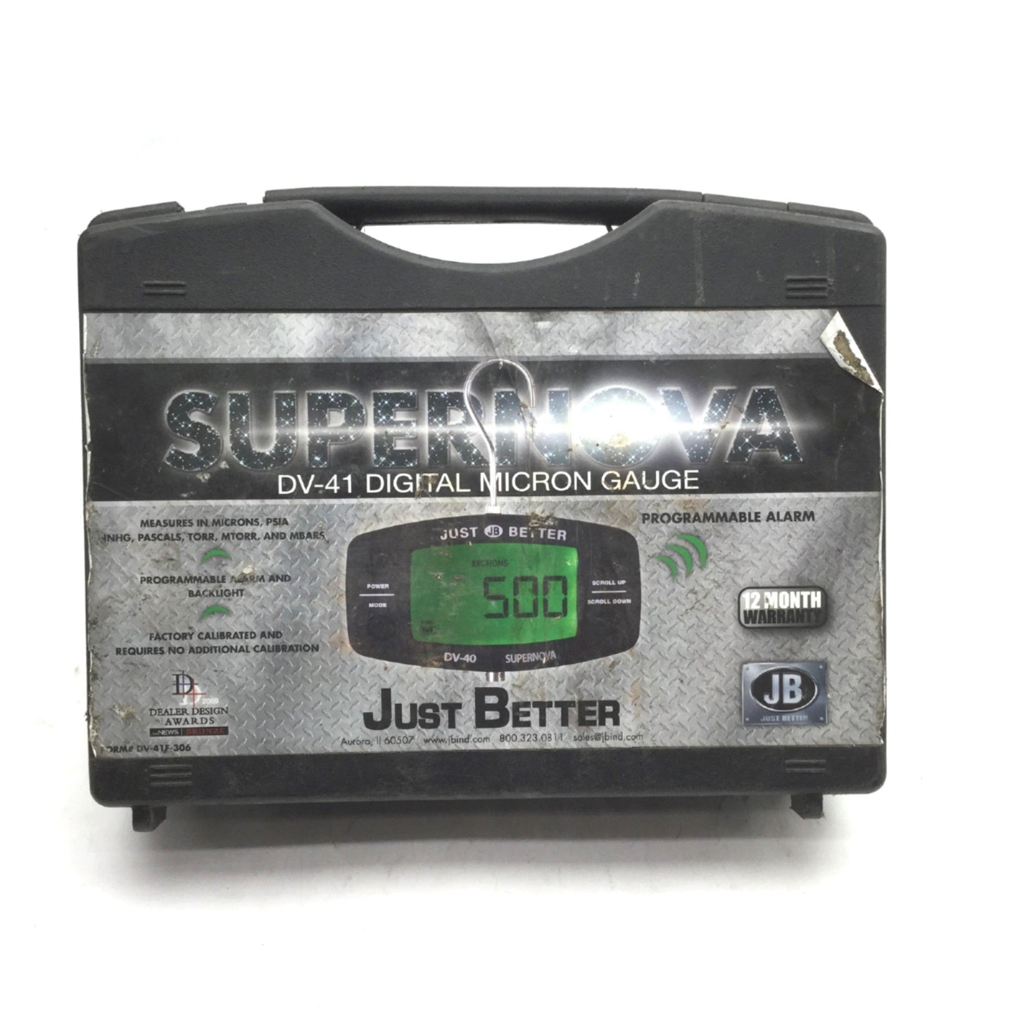 Used JB Industries DV-40 SUPERNOVA Digital Vacuum Gauge 12,000-10 Microns, 5' Cord