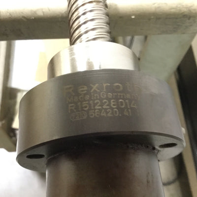 Used Rexroth R151228014 Linear Ball Screw Assembly, Screw: 1.550m x 25mm Diameter