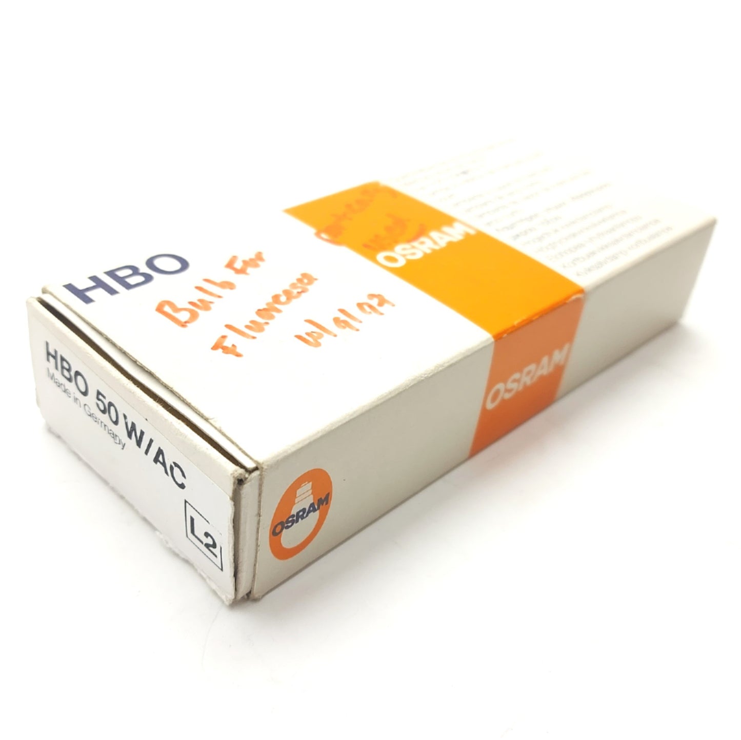 Used OSRAM 69214 HBO 50W/AC L2 Mercury Short Arc Bulb UV Curing Microscopy 34-39VAC