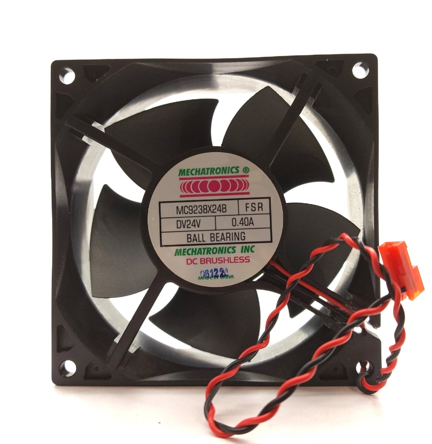 Used Lot of 5 Mechatronics MC9238X24B Axial Fan, 92 x 92 x 38mm, 2-Wire, 24VDC 400mA