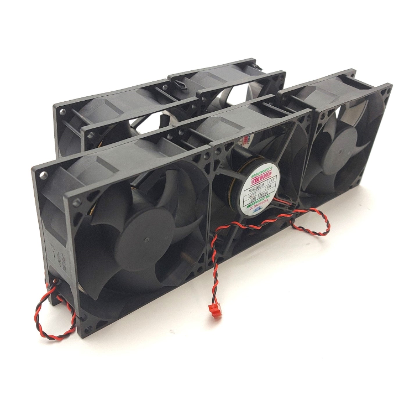 Used Lot of 5 Mechatronics MC9238X24B Axial Fan, 92 x 92 x 38mm, 2-Wire, 24VDC 400mA