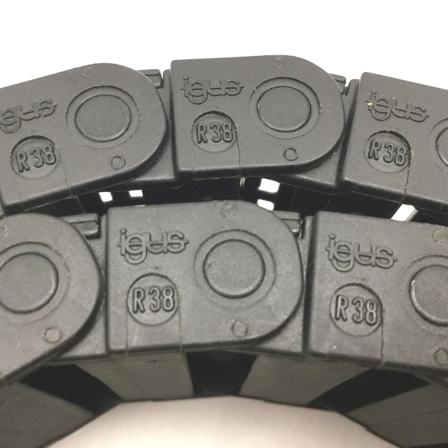 Used Igus R38 Energy Chain, 33 Links, 27-3/4" Long, 1-7/8" Width, Height 5/8"