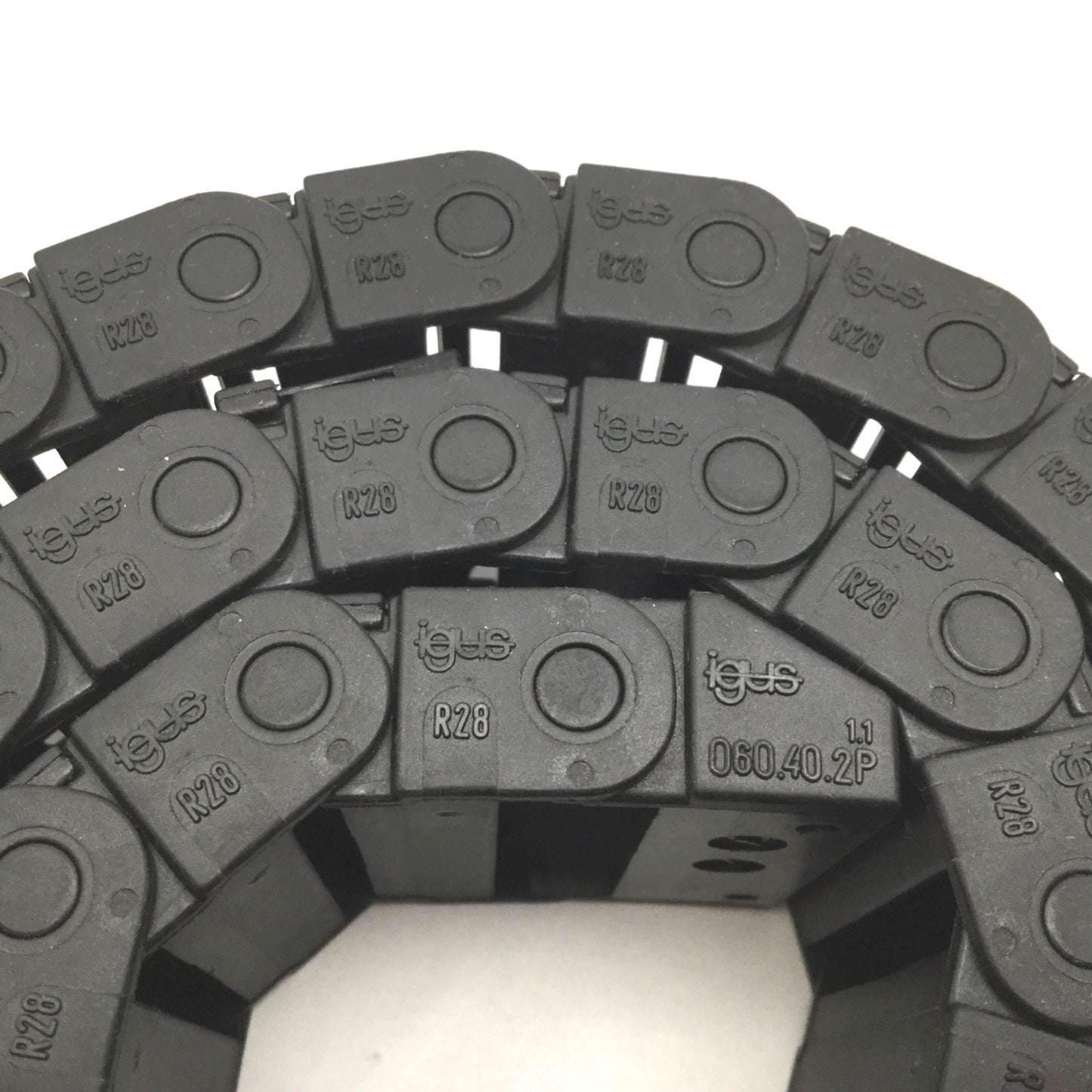 Used Igus R38 Energy Chain, 32 Links, 27" Long, 1-7/8" Width, Height 5/8"