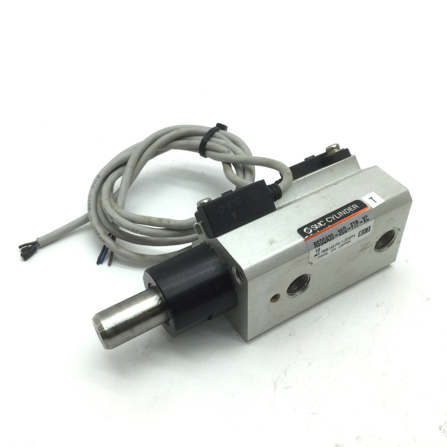 Used SMC RSQA20-20D-F7P Compact Stopper Cylinder Bore: 20mm Ports: 1/8" Rc, 2x D-F7P